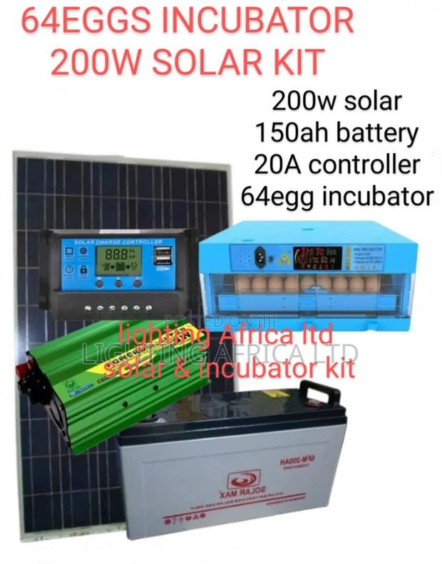 Mkulima Mdogo 64 Eggs Incubator + 200w Solar + 150ah Battery Solar Kit