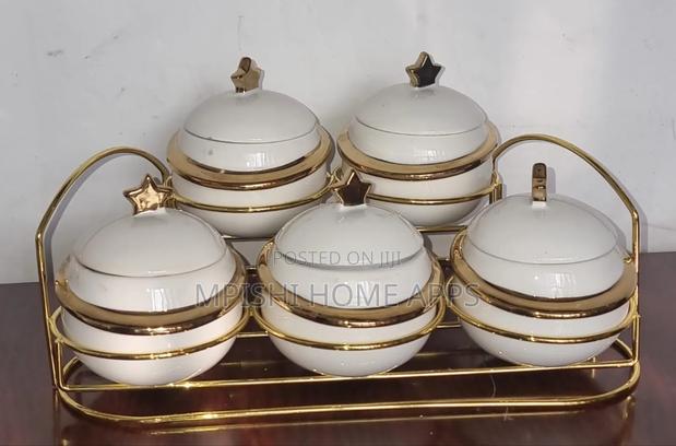 11- Pieces Golden Sugar Dish Set - thumbnail 3