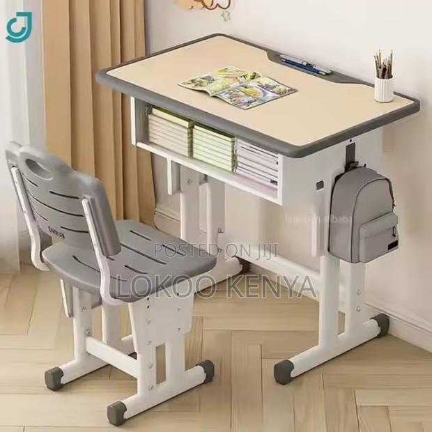 Office Desk: Ergonomic Adjustable Gray Student Desk - thumbnail 4