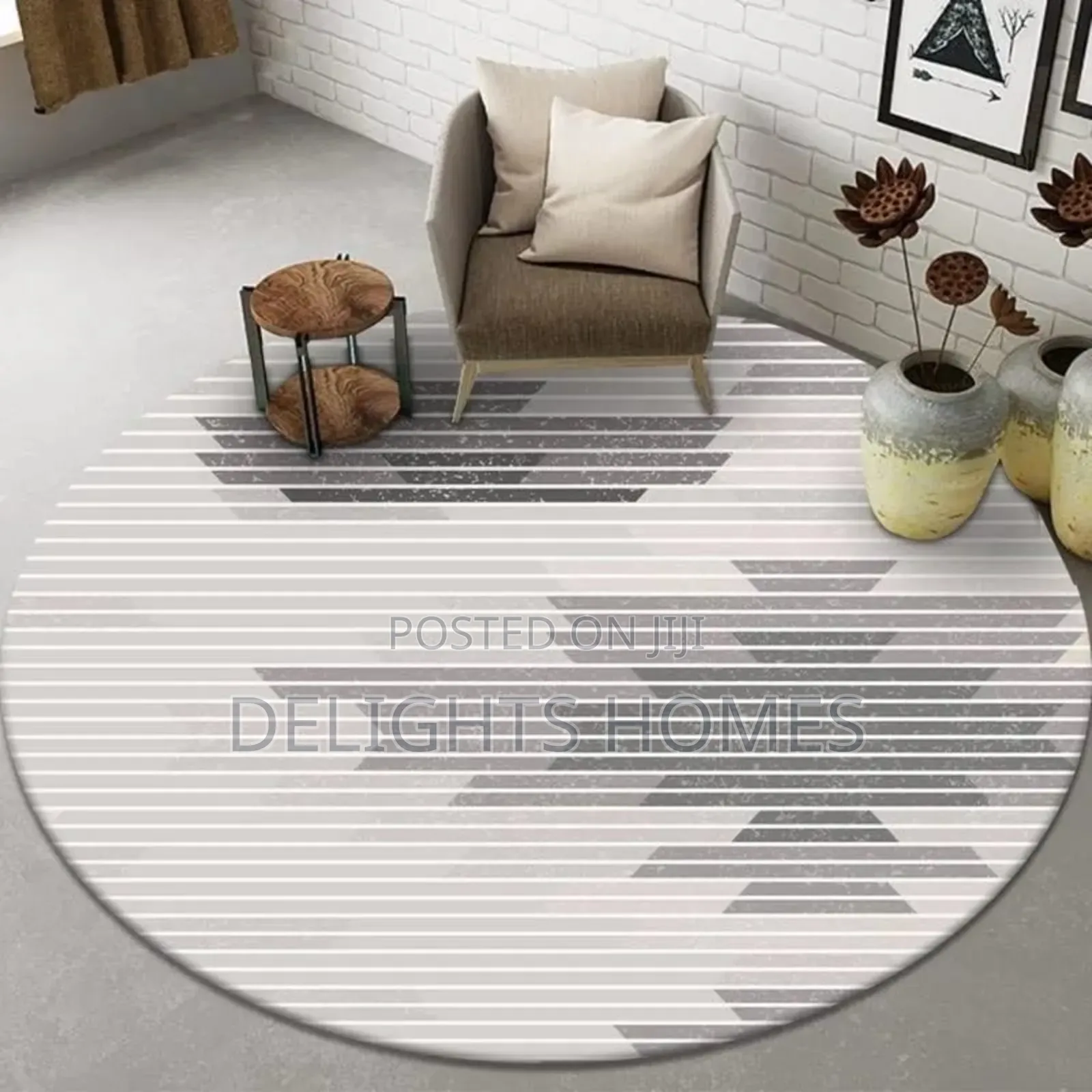 Modern Light Luxury Round Carpet_car