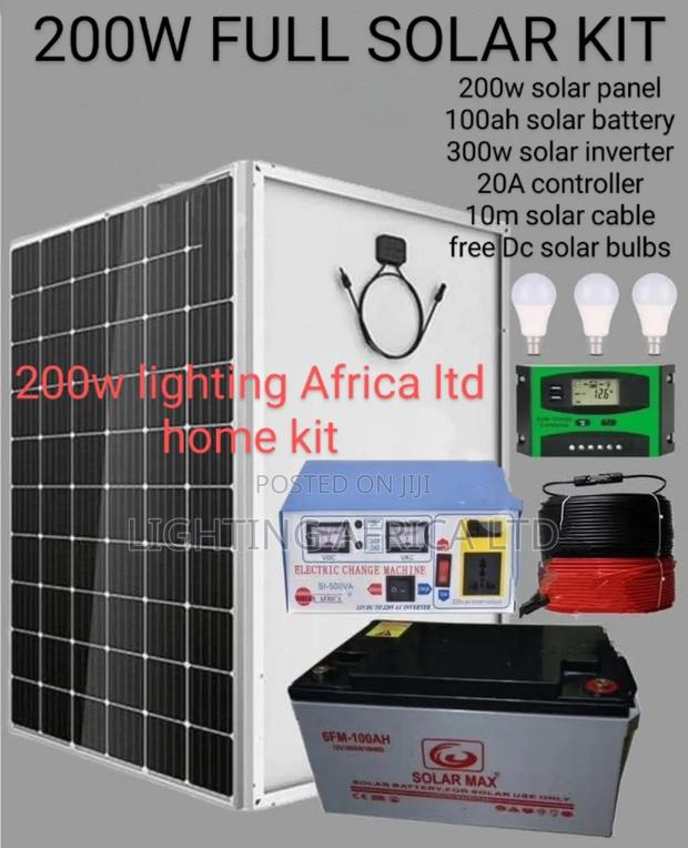 Smart Stima Kwa Boma 200w Solar Kit - 100ah Battery -300w Inverter