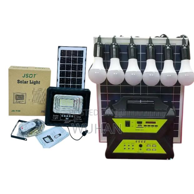 Solar Home Kit 6 Bulbs+30 Watts Solar Floodlight Combo