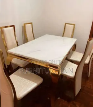 Golden 6 Seater Dining Table Set