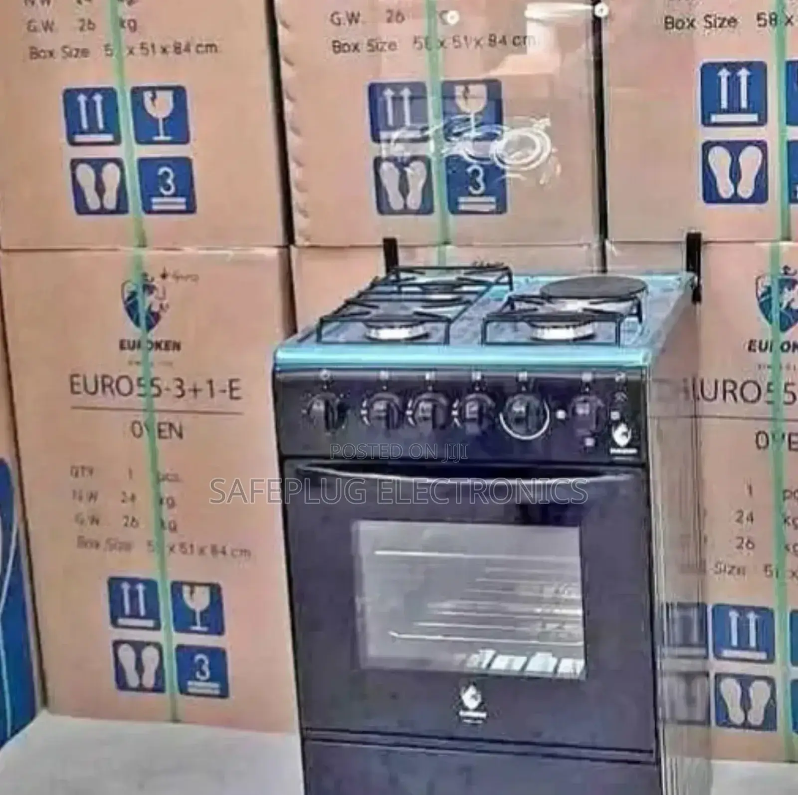 Standing Cooker (Euroken) 50*55 With Electric Oven; Black