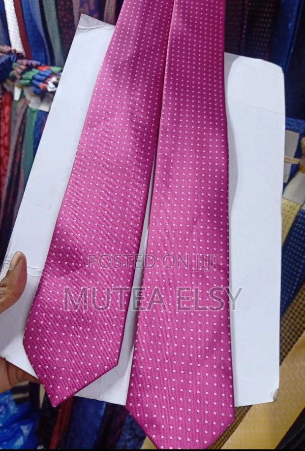 Furschia White Polycadot Single Ties - main view