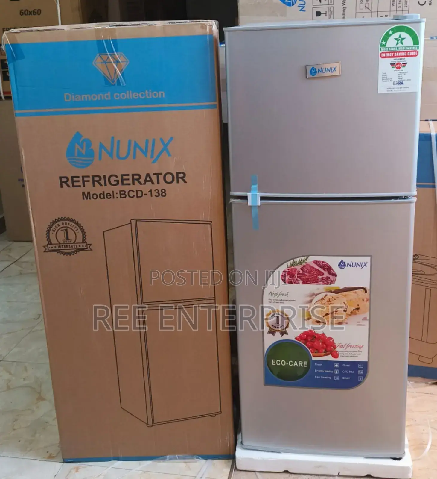 Large Capacity Nunix 138litres Single Door Refrigerator