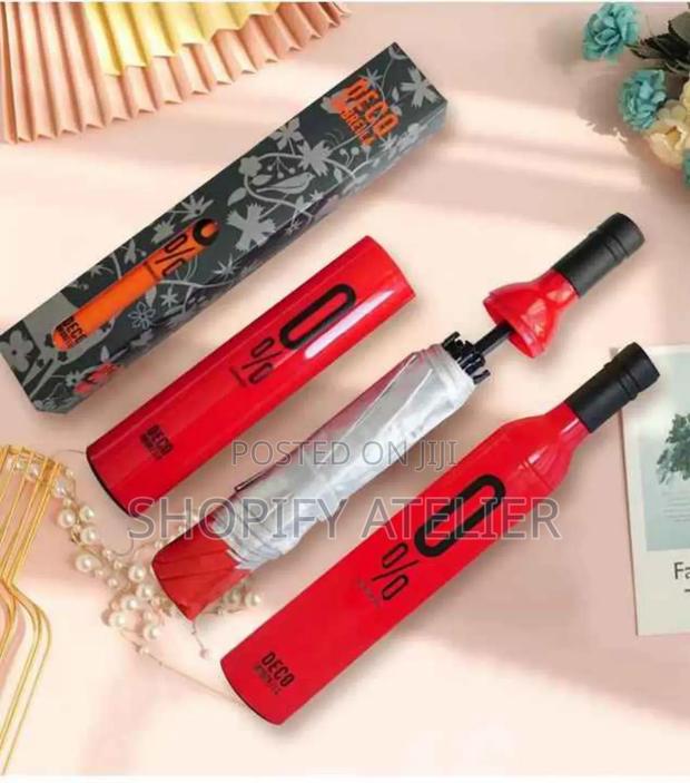 Wine Bottle Shape Mini Compact Foldable Umbrella - thumbnail 2
