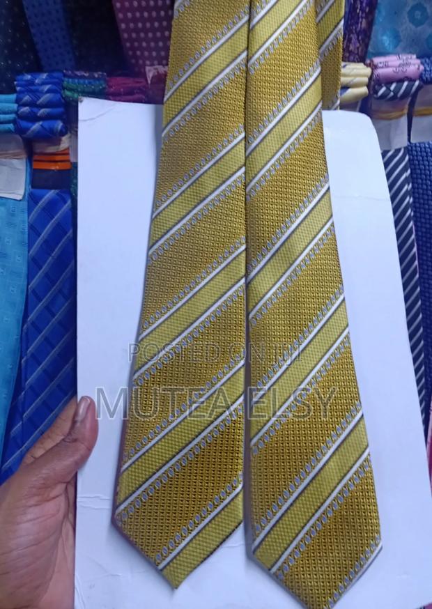 Gold, Yellow and White Striped Single Ties - thumbnail 2