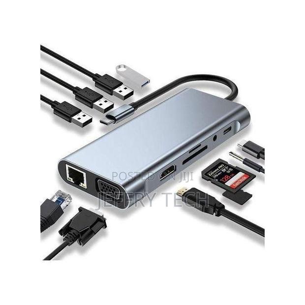 Usb C Hub, Usb C Adapter 11 in 1 Dongle With Hdmi, Vga