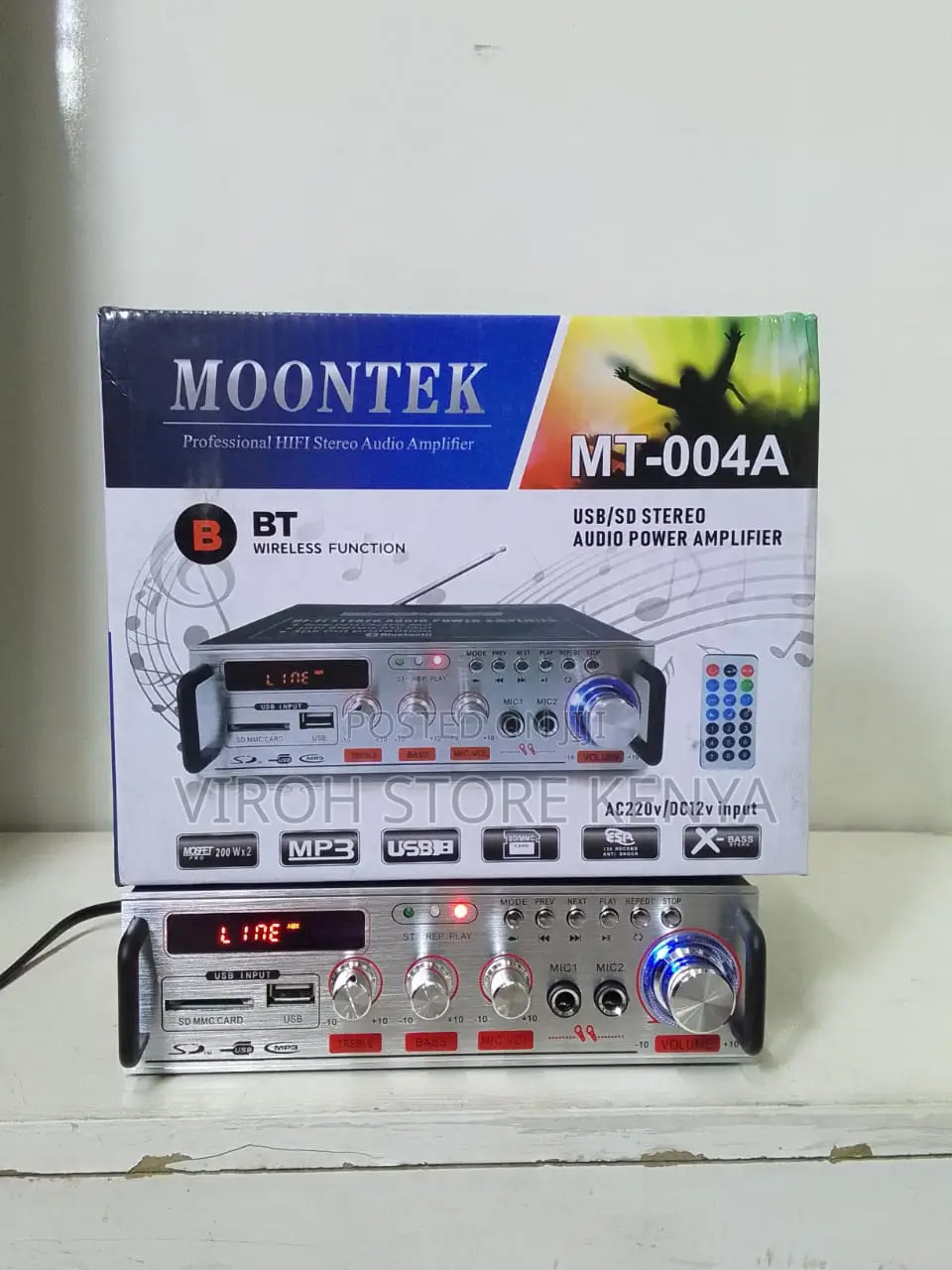 Moontek Two Mic Input Bluetooth Stereo Audio Amplifier