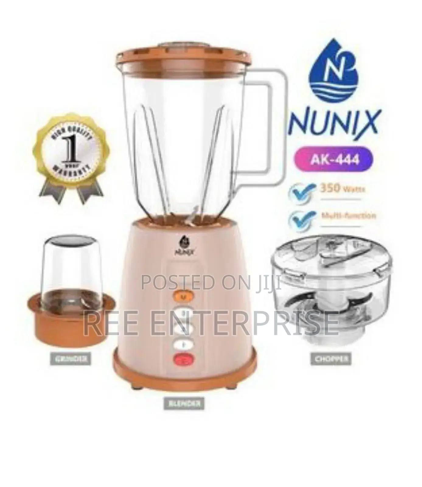 350watts Nunix Ak-444 - 3 in 1 Blender, Grinder Chopper