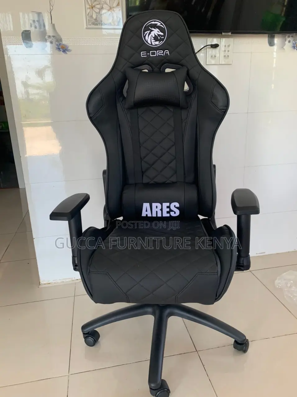 Office Chair: Adjustable Ergonomic Black Gamer Desk Seat
