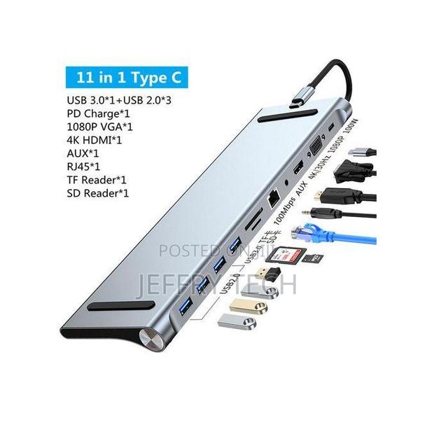 MST 4/8/11/12-in-1 Type C Hub With 2 Hdmi Multiport Adapter