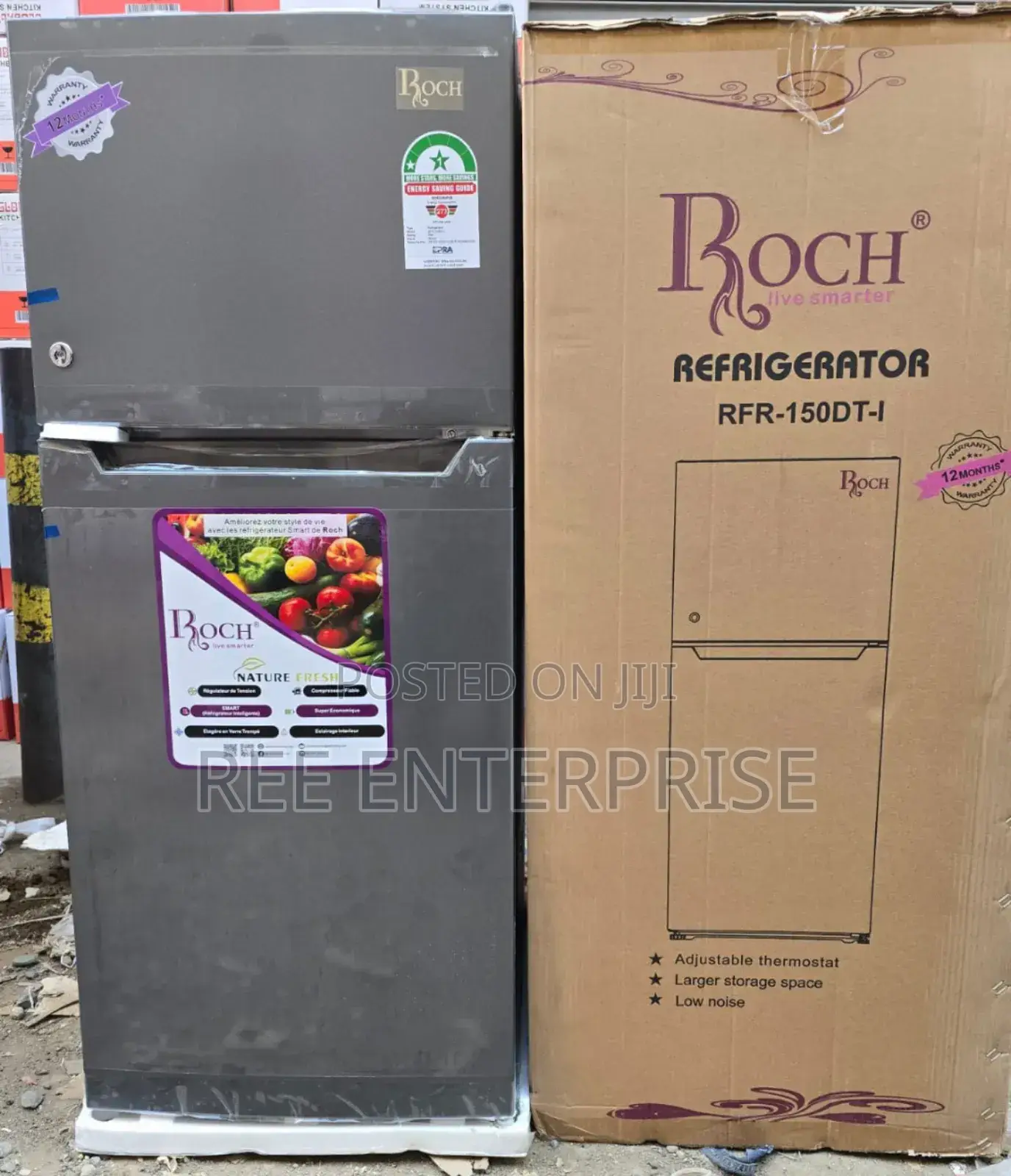Low Noice Roch 150dt Double Door Refrigerator