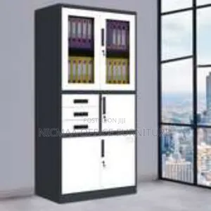 Black and White Study Steel Cabinet With Safe