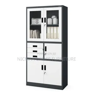 Black and White Study Steel Cabinet With Safe