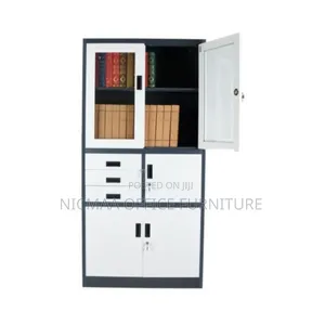 Black and White Study Steel Cabinet With Safe
