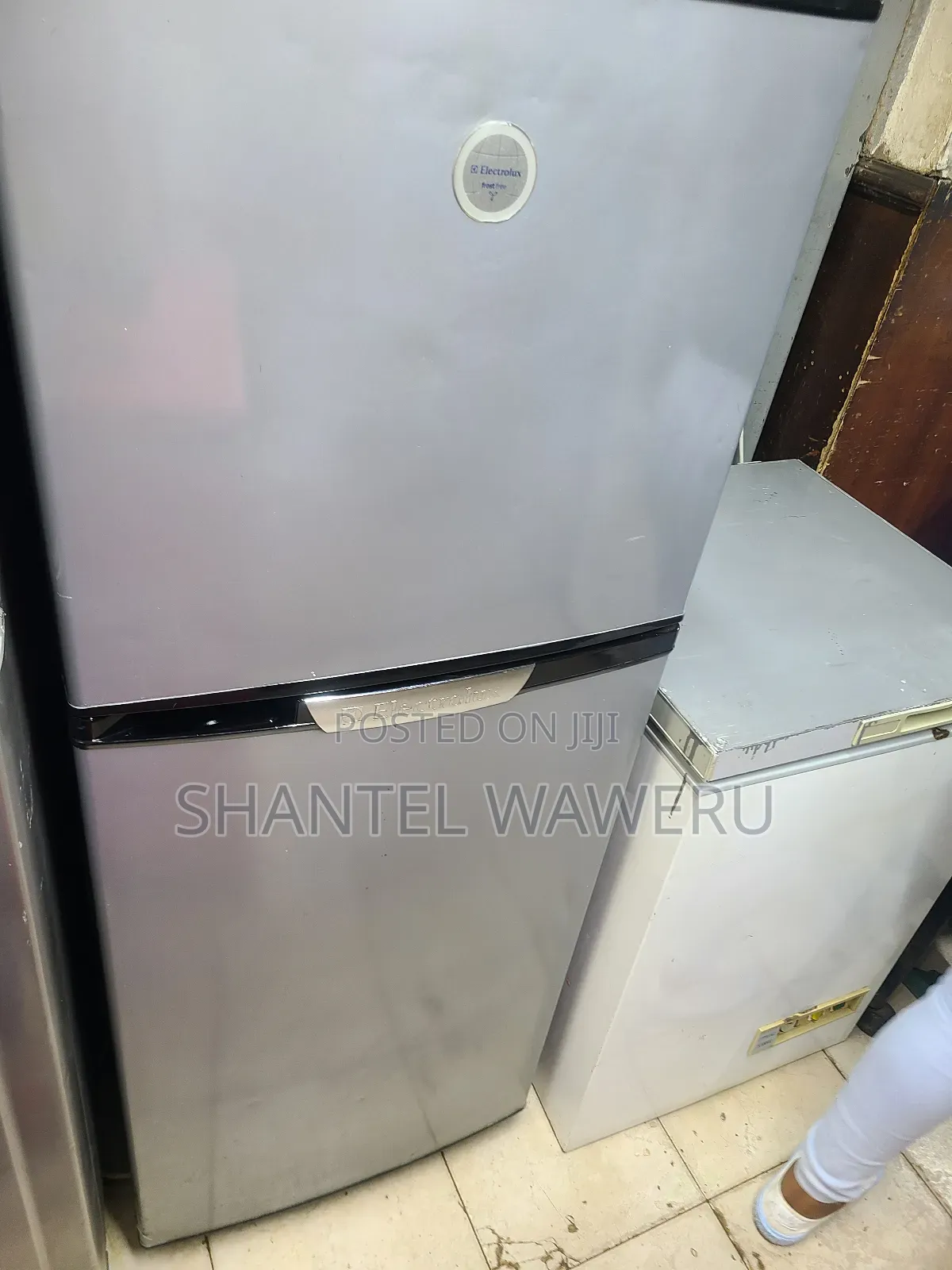 Silver Electrolux Double Door Fridge