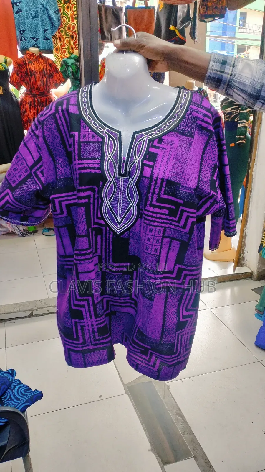 Shujaa Style Purple Kitenge African Shirt