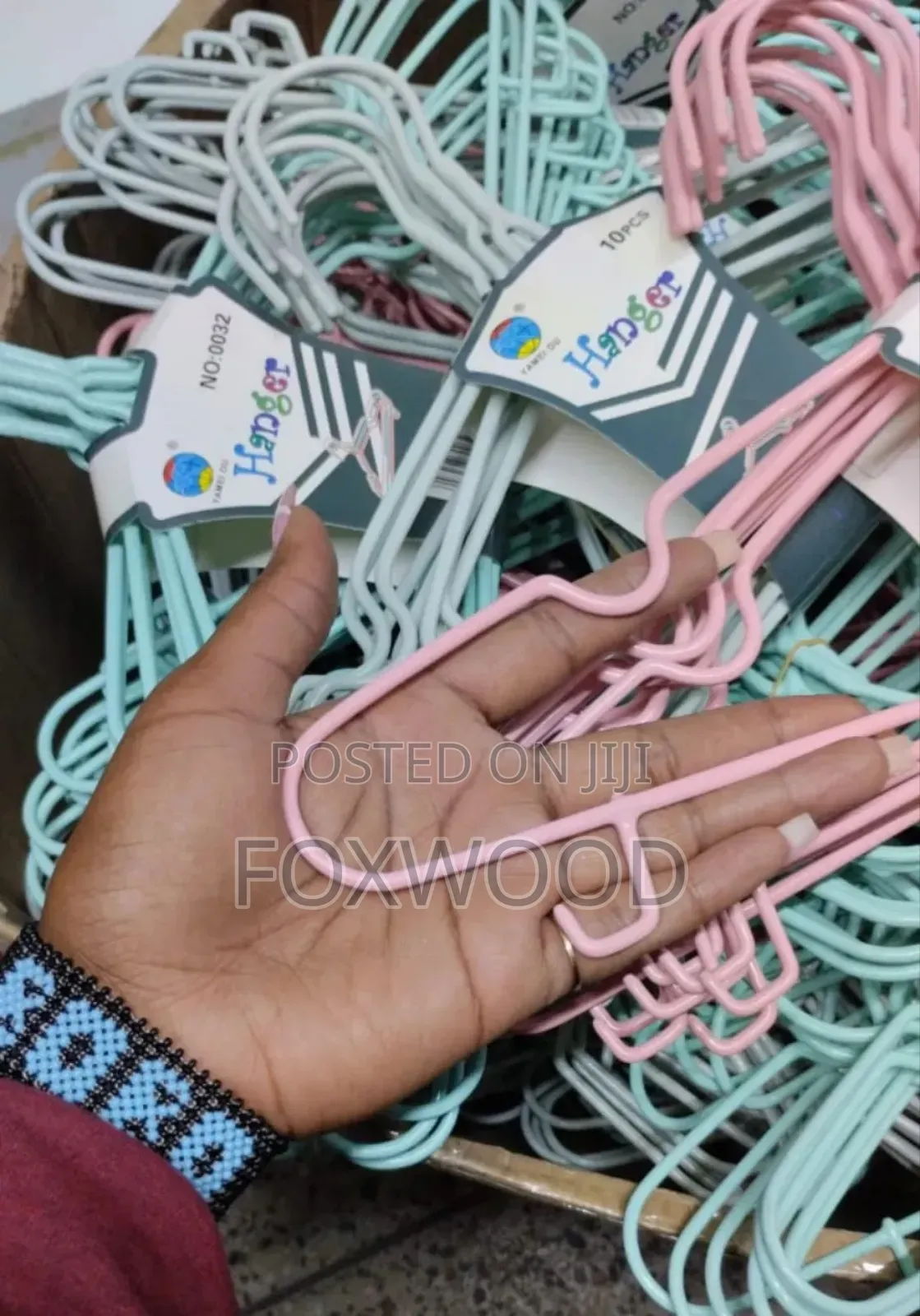 10pcs Strong Clothes Hangers Stainless Steel With Rubber Coating