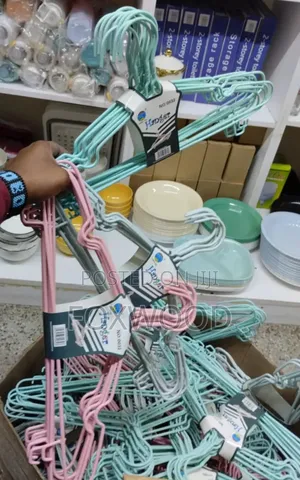 10pcs Strong Clothes Hangers Stainless Steel With Rubber Coating