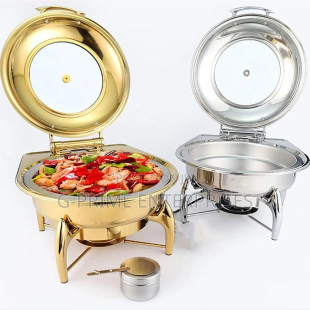 6 LTR Gold Hydraulic Round Cheffing Dish