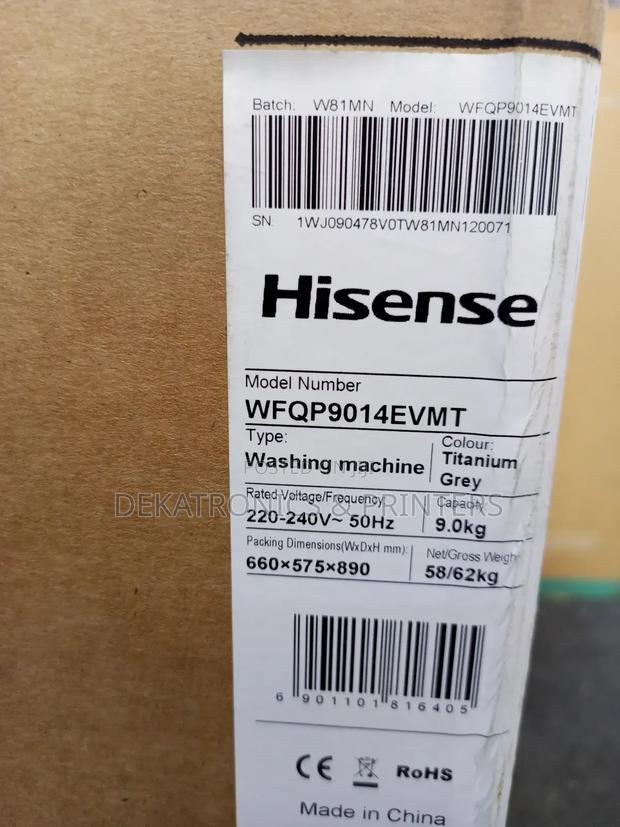 Hisense 9kg Front Load Washing Machine Wfpv9014emt - thumbnail 3
