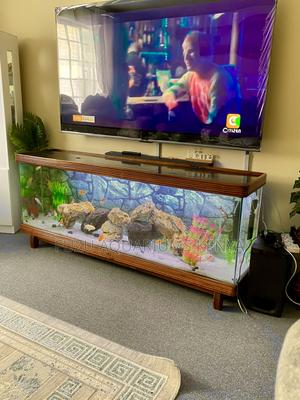 Solid Mahogany Aquarium Tv Stand With Real Fish - thumbnail 2
