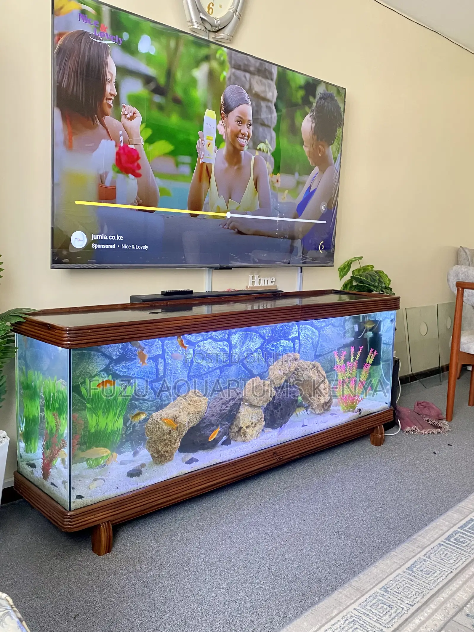 Tv Stand Aquarium Crafted From Solid Mahogany