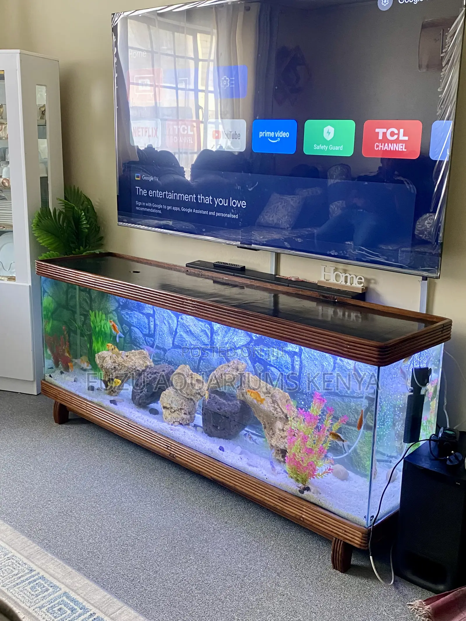 Elegant Hardwood Aquarium Furniture With Filter Pump