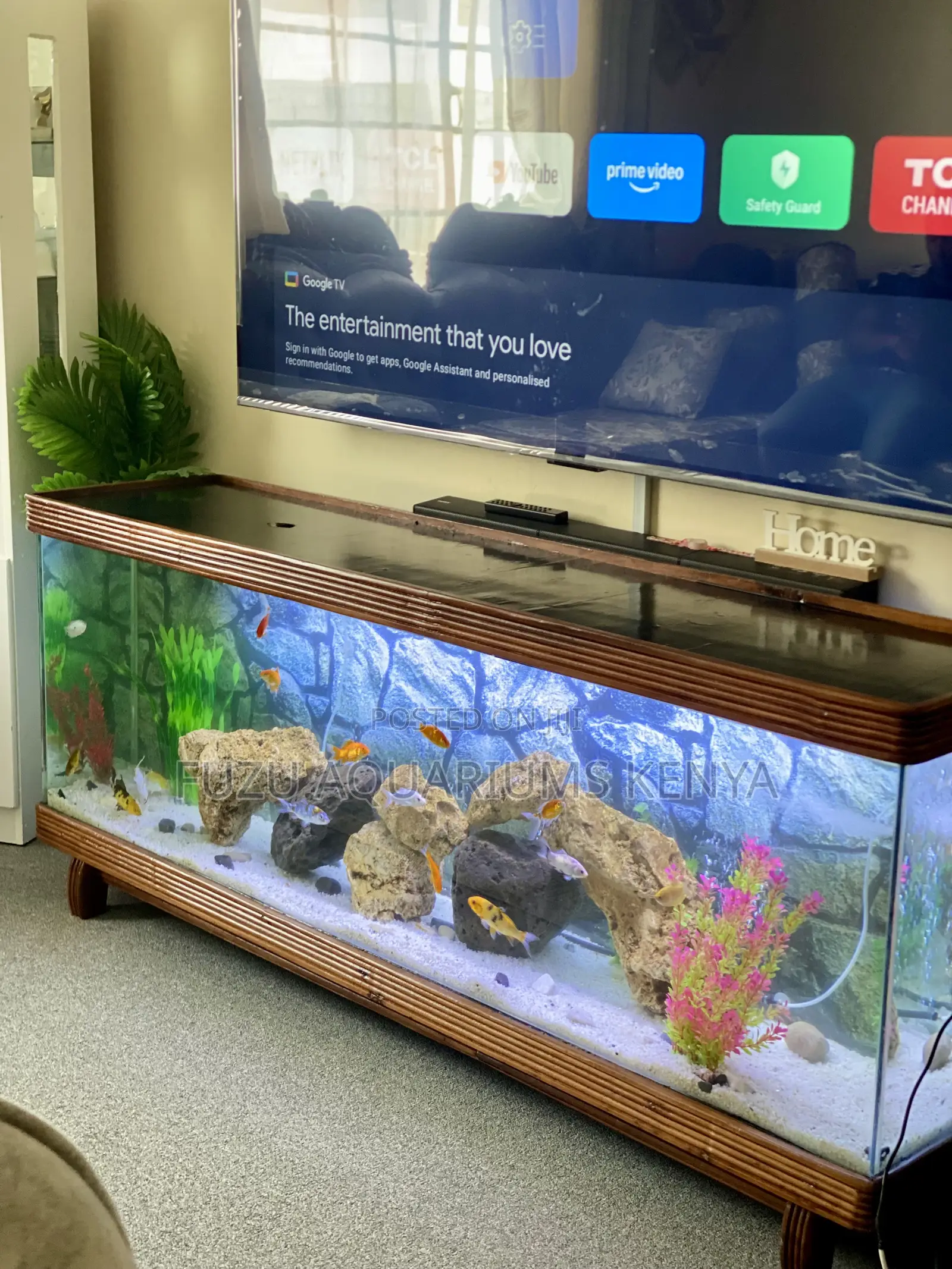 Nairobi Aquarium Tv Stand – Solid Wood Masterpiece