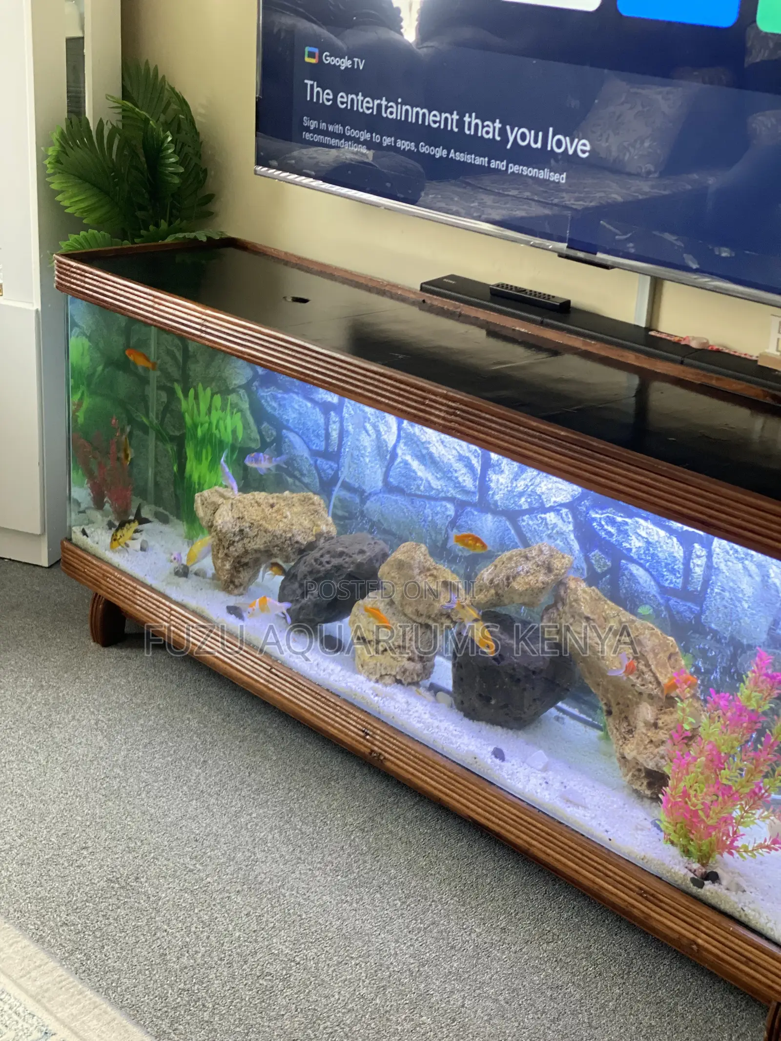 Polished Mahogany Aquarium Stand for Modern Homes
