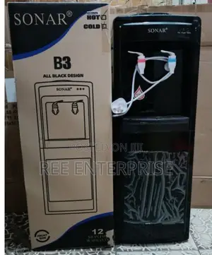 Normal and Hot Black Sonar B3 Free Standing Water Dispenser