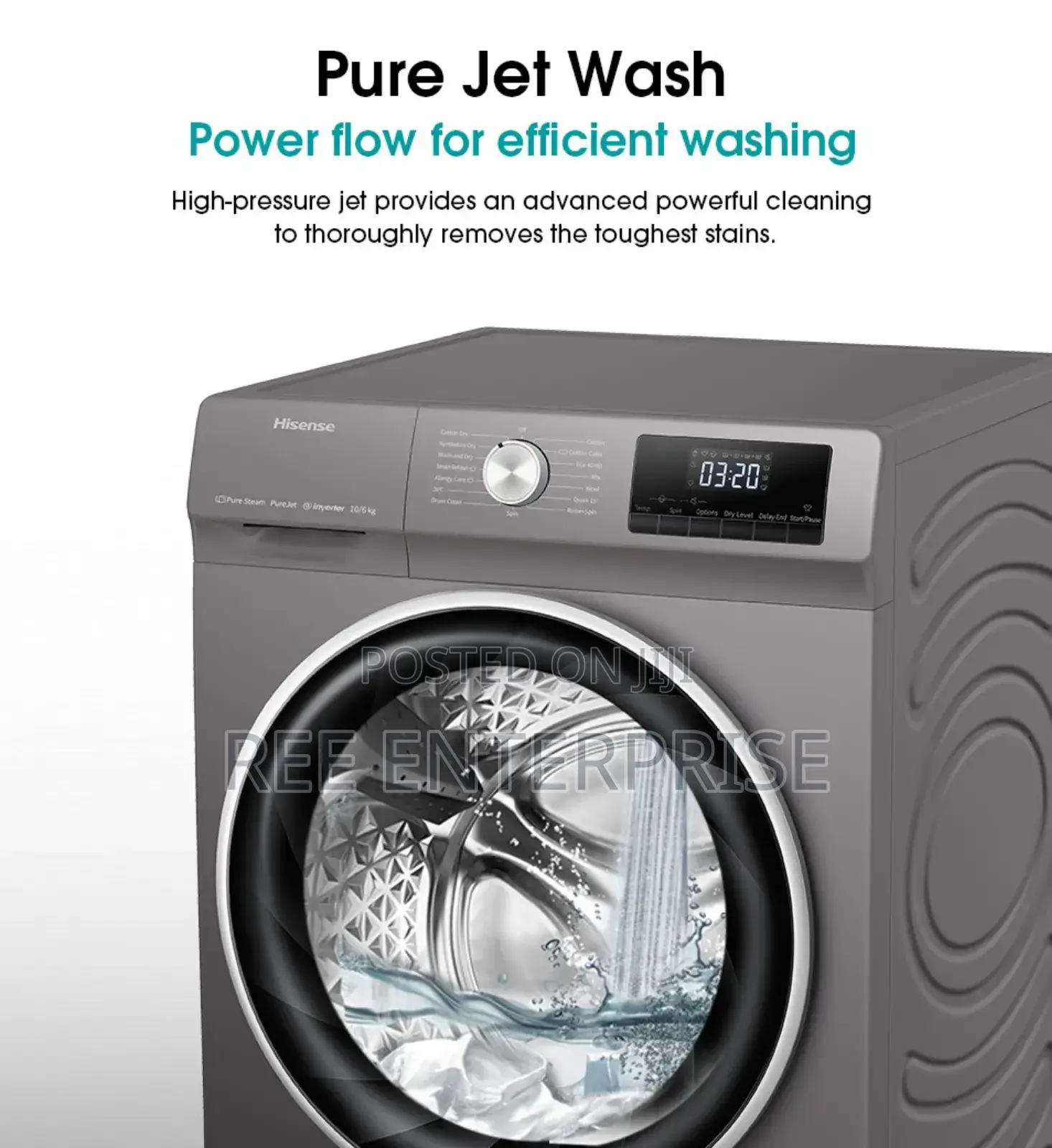 Pure Jet Wash Washing Machine Front Load
8kg Wash Spin