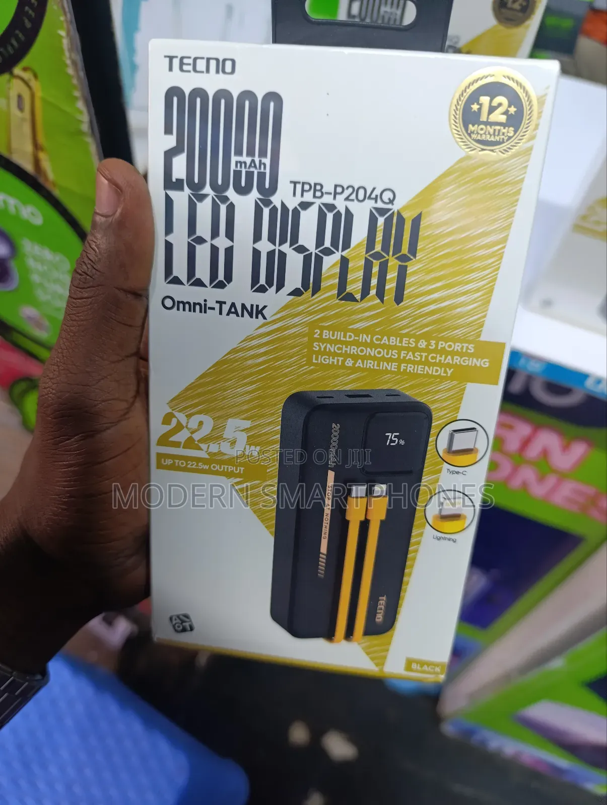 Tecno 20000mah Powerbank 22.5w Fast Charging