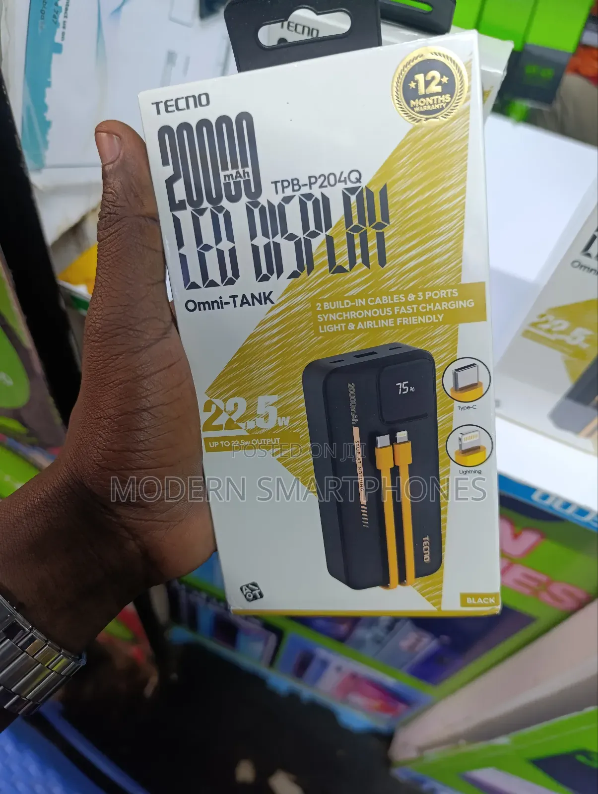 Tecno 20000mah Powerbank 22.5w Fast Charging