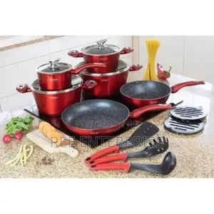 Pots Set 15 Pieces With Wooden Handle Edenburg Cookware