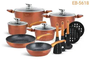 Eden Burg Cookware15 Pieces With Wooden Handle Pots Set