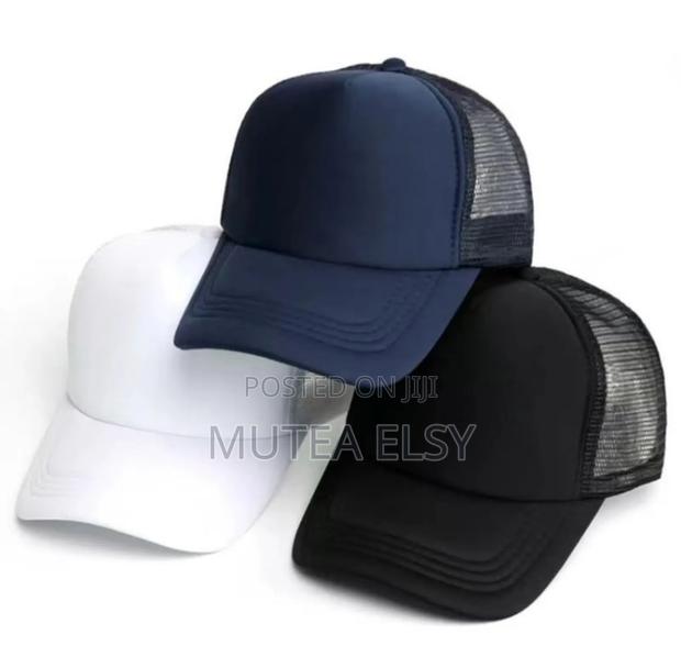 White Snapback Caps - main view