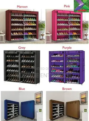 Double Colum Shoe Rack With Covers