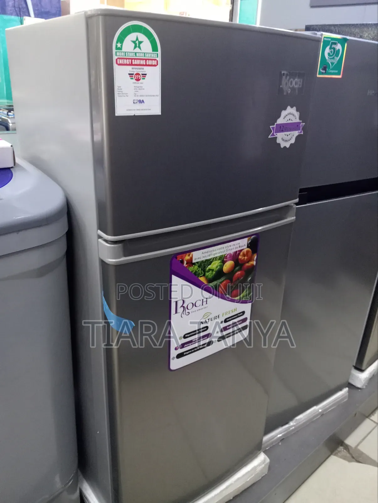 Roch Double Door 126 Litres Silver 160dt