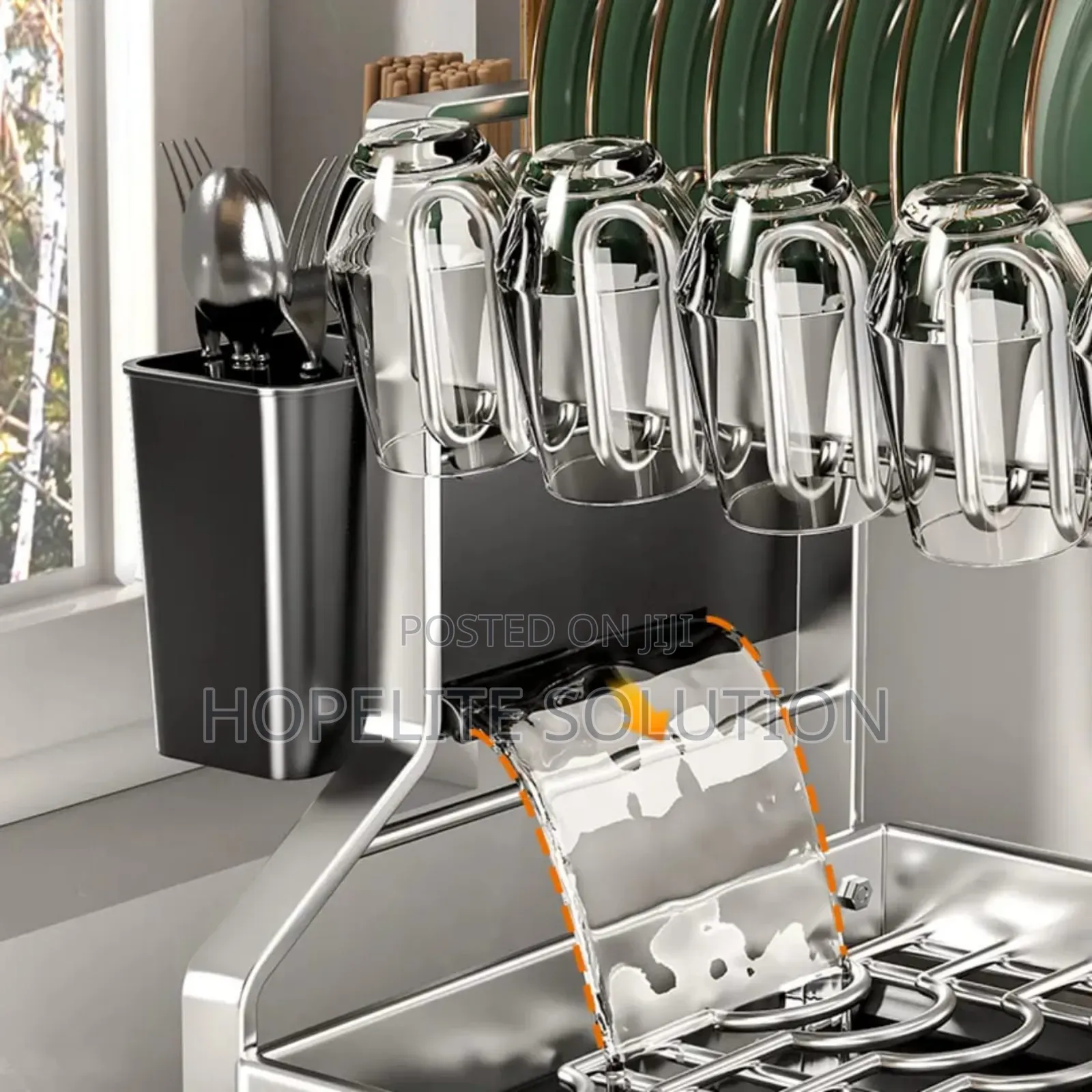 Dish Rack With Drain Tray