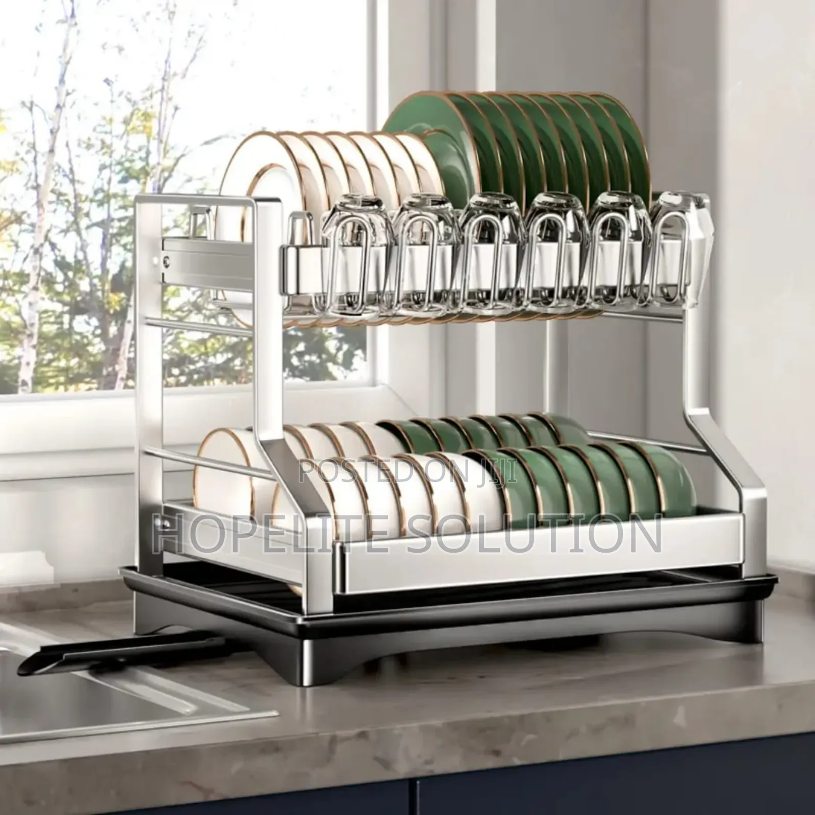 Dish Rack With Drain Tray