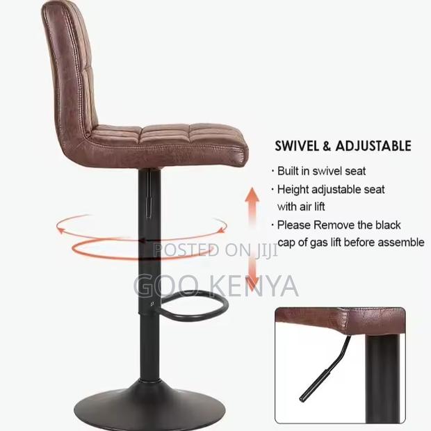 Home Chairs ; Adjustable Swivel Bar Stool With Backrest - thumbnail 2