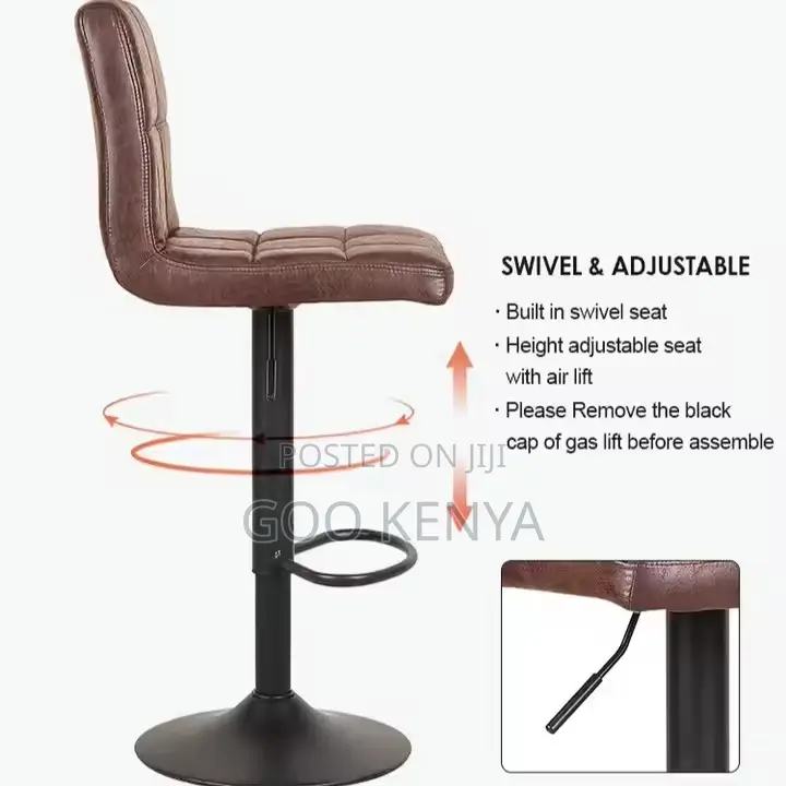 Home Chairs ; Adjustable Swivel Bar Stool With Backrest