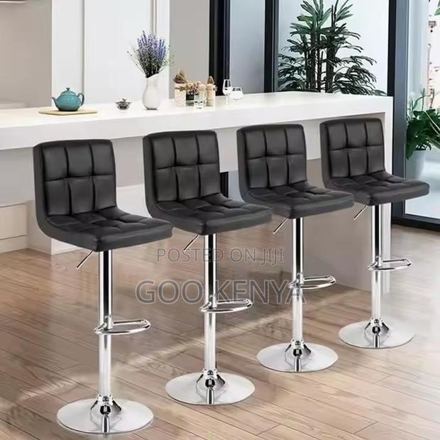 Home Chairs ; Adjustable Swivel Bar Stool With Backrest - thumbnail 4