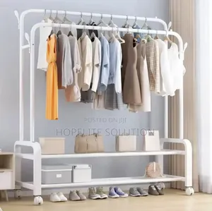 Double Pole Clothes Hanging With Wheels