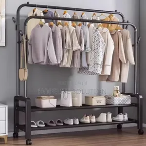 Double Pole Clothes Hanging With Wheels