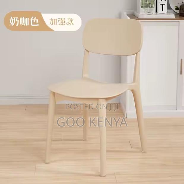 Home Chairs ; Heavy-Duty Plastic Dining Chair Backrest Stool - thumbnail 6