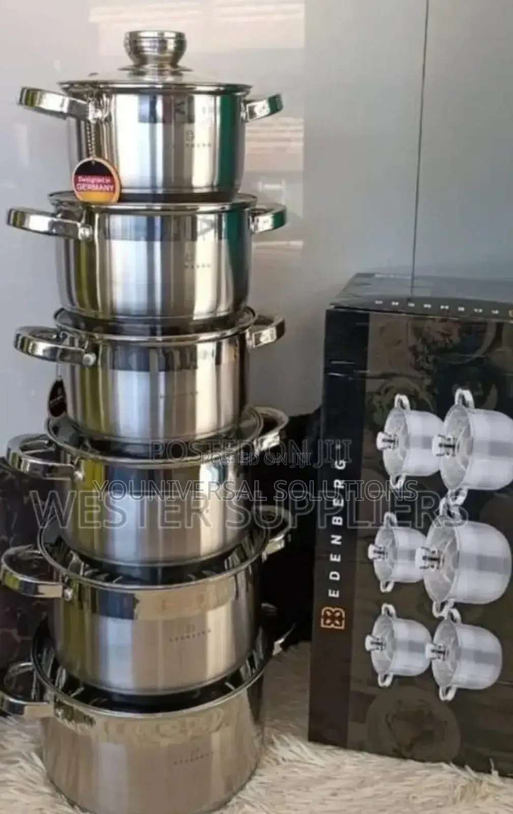 12 Pieces Stainless Steel Edenburg Cookware Set